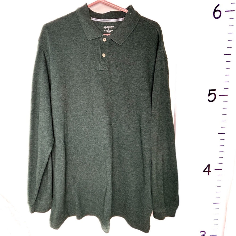 Roundtree & Yorke Green Henley‎ Polo Sweater XL Men's